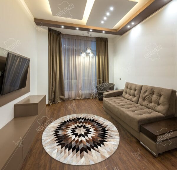 COWHIDE LEATHER RUG - Handcrafted Cowhide Rug for Decor by Hideorzo