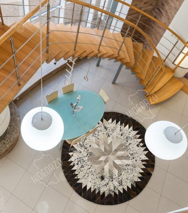 RUG FOR LIVING ROOM - Handcrafted Cowhide Rug for Decor by Hideorzo
