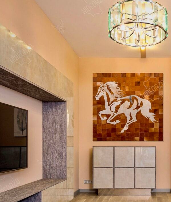 Handcrafted Cowhide Wall Hanging for luxurious wall décor by Hideorzo